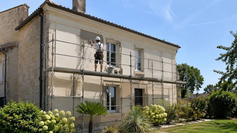 Ravalement de façade d'une maison à Bordeaux